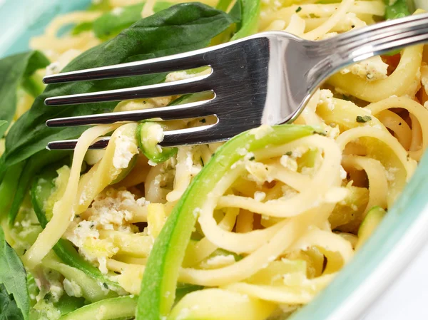 Pasta samling - Linguini med zucchini — Stockfoto