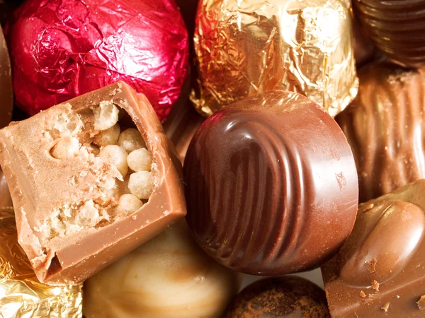 Čokoládové bonbony detail — Stock fotografie