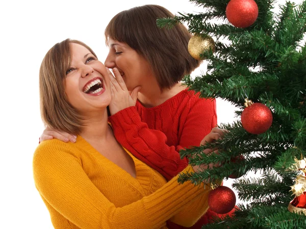 Women and christmas tree — Stock Photo, Image