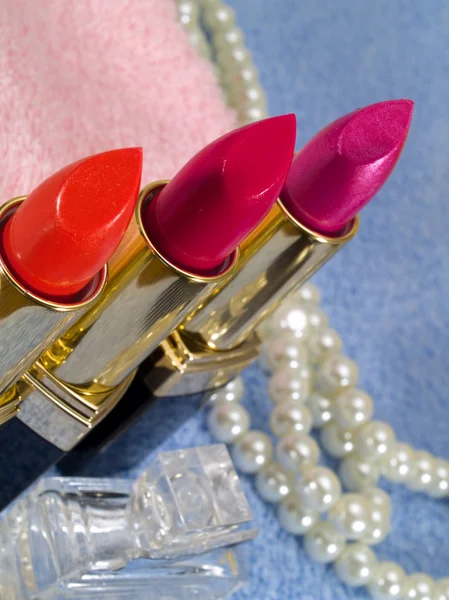 Make-up. Lippenstiften close-up — Stockfoto