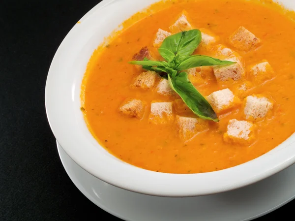 Italian soup with roasted tomatoes — Stock Photo, Image