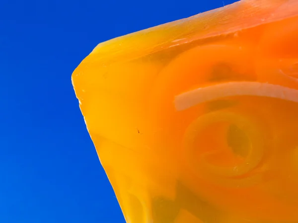 Orange Soap on Blue — Stock Photo, Image