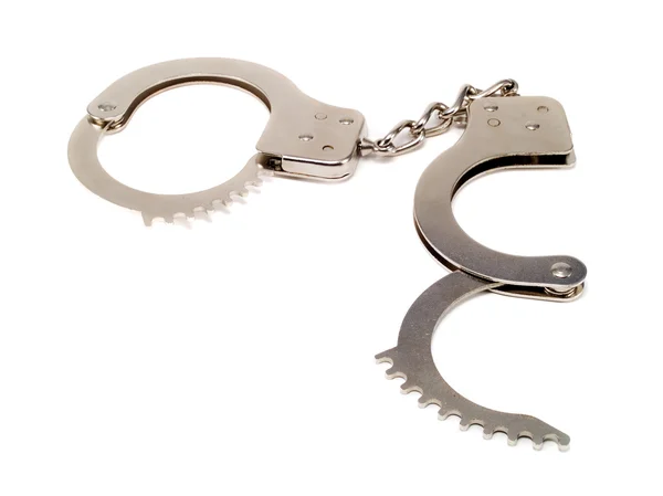 Handcuffs isolated on white — Stock Photo, Image
