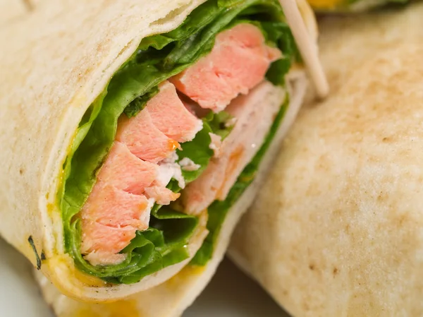 Sandwich al salmone primo piano — Foto Stock