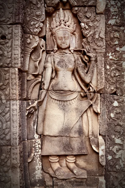 Apsara carving, Angkor wat — Stock Photo, Image