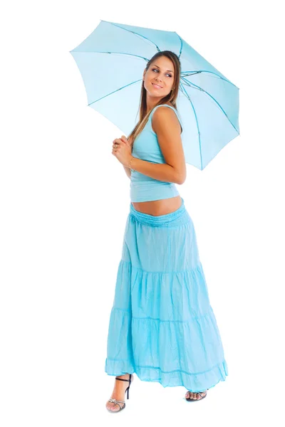 Junge Frau mit Regenschirm — Stockfoto