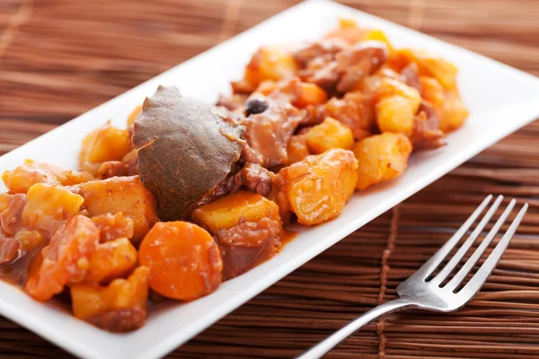 Rabbit stew with potatoes — Stock Photo, Image