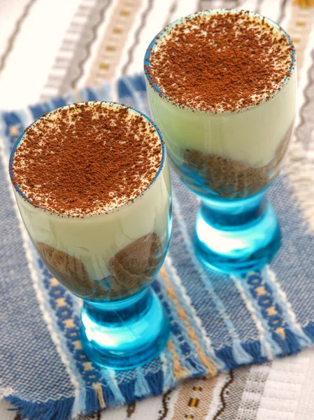 Crema di mascarpone con cacao — Foto Stock