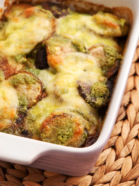 Zucchini casserole with mozzarela — Stock Photo, Image