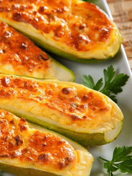 Stuffed zucchini with cheese — Stock Photo, Image