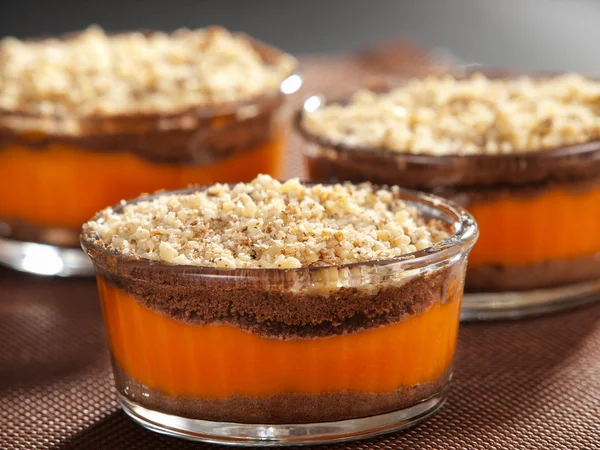 Pumpkin cream with crushed biscuits — Stock Photo, Image