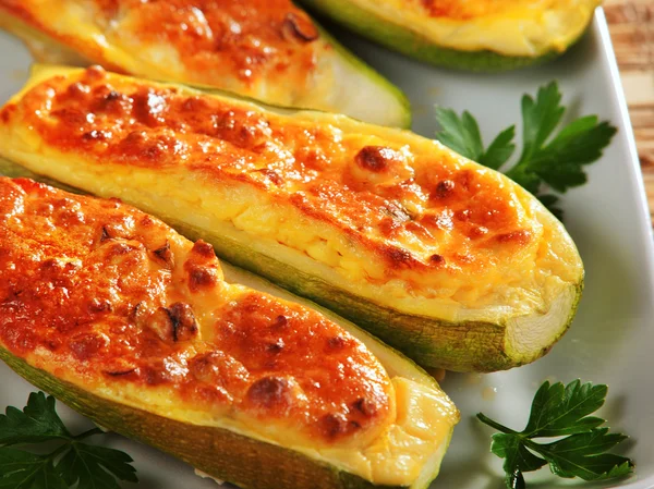 Stuffed zucchini with cheese — Stock Photo, Image
