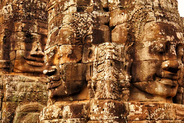 Tváře v chrámu Bayon, Angkor Wat — Stock fotografie