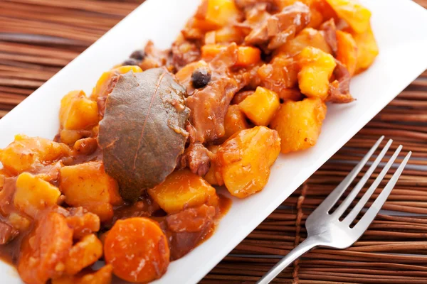 Rabbit stew with potatoes — Stock Photo, Image