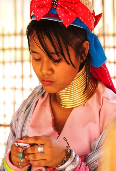 Long neck woman in Thailand — Stock Photo, Image