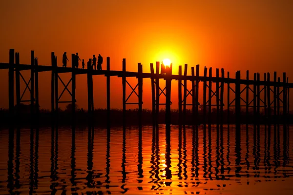 Most U Bein, Mandalay, Myanmar — Zdjęcie stockowe