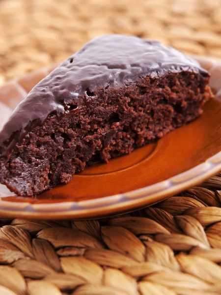 Zelfgemaakte chocolade taart — Stockfoto