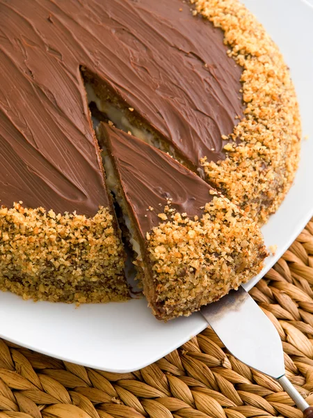 Ciasto czekoladowe z kremem kawy — Zdjęcie stockowe