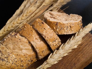 Arka plan üzerinde ekmek yapım ürünleri