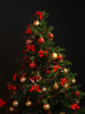 Arka plan üzerinde Noel ağacı süsleme