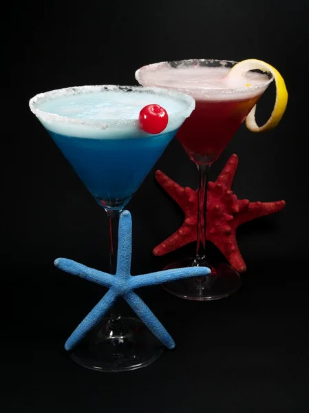 Cocktailkollektion - blaue und rosa Damen — Stockfoto