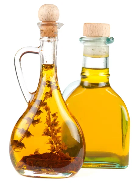 Olive oil in bottles — Stock Photo, Image