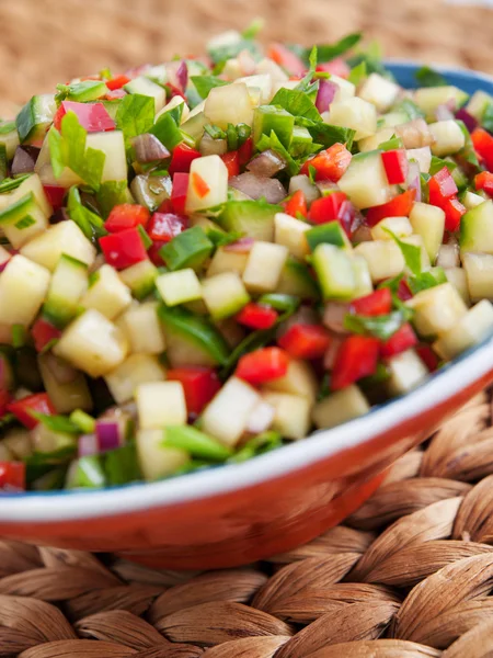 Cucumbers and peppers salad — Stock Photo, Image
