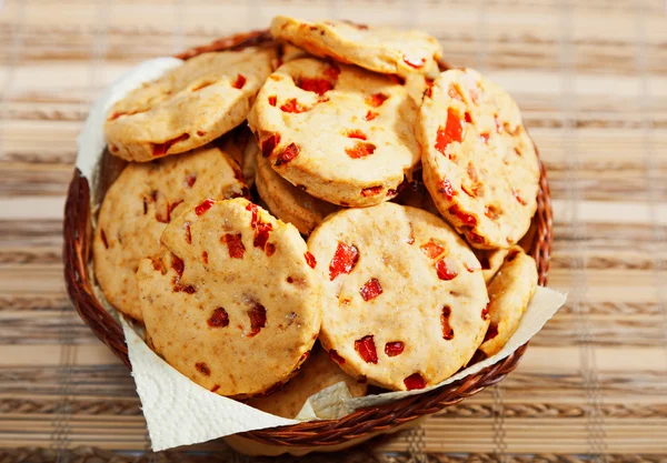 Homemade biscuits with peppers — Stock Photo, Image