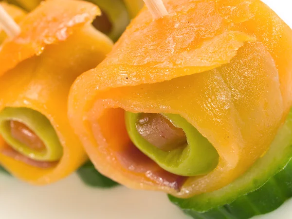 Salmon Rolls with Olive — Stock Photo, Image