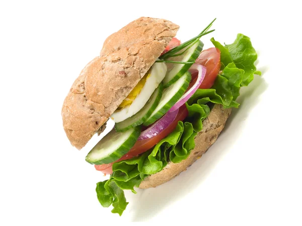Sanduíche vegetariano saboroso — Fotografia de Stock
