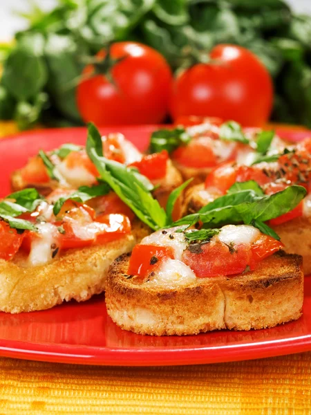 Domates ile İtalyan bruschetta — Stok fotoğraf