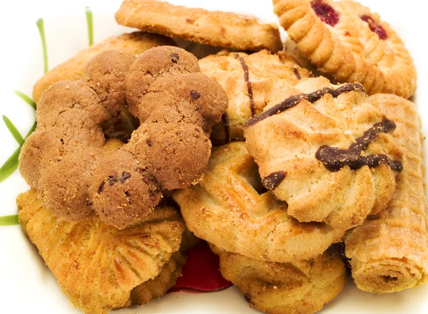 Biscoitos saborosos no fundo — Fotografia de Stock