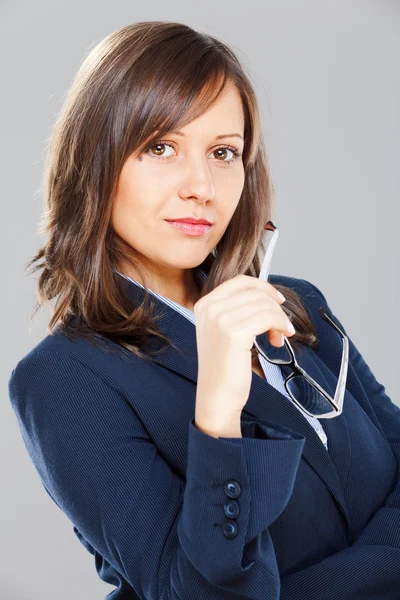 Businesswoman thinking isolated — Stock Photo, Image