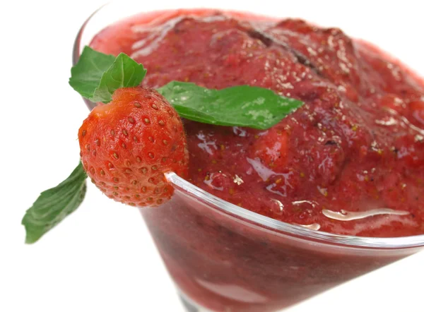Erdbeersorbet im Hintergrund — Stockfoto