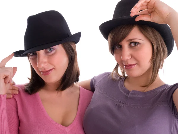 Beautiful Women with hats — Stock Photo, Image