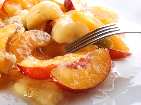 Gelatin dessert with fruits — Stock Photo, Image