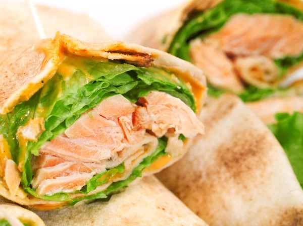 Gustoso panino al salmone — Foto Stock
