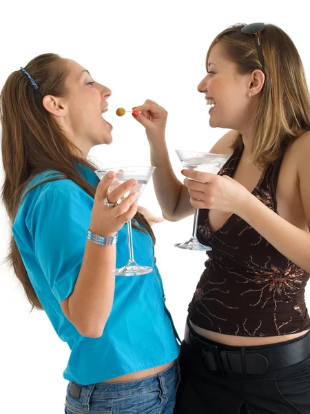 Party girls with cocktails — Stock Photo, Image