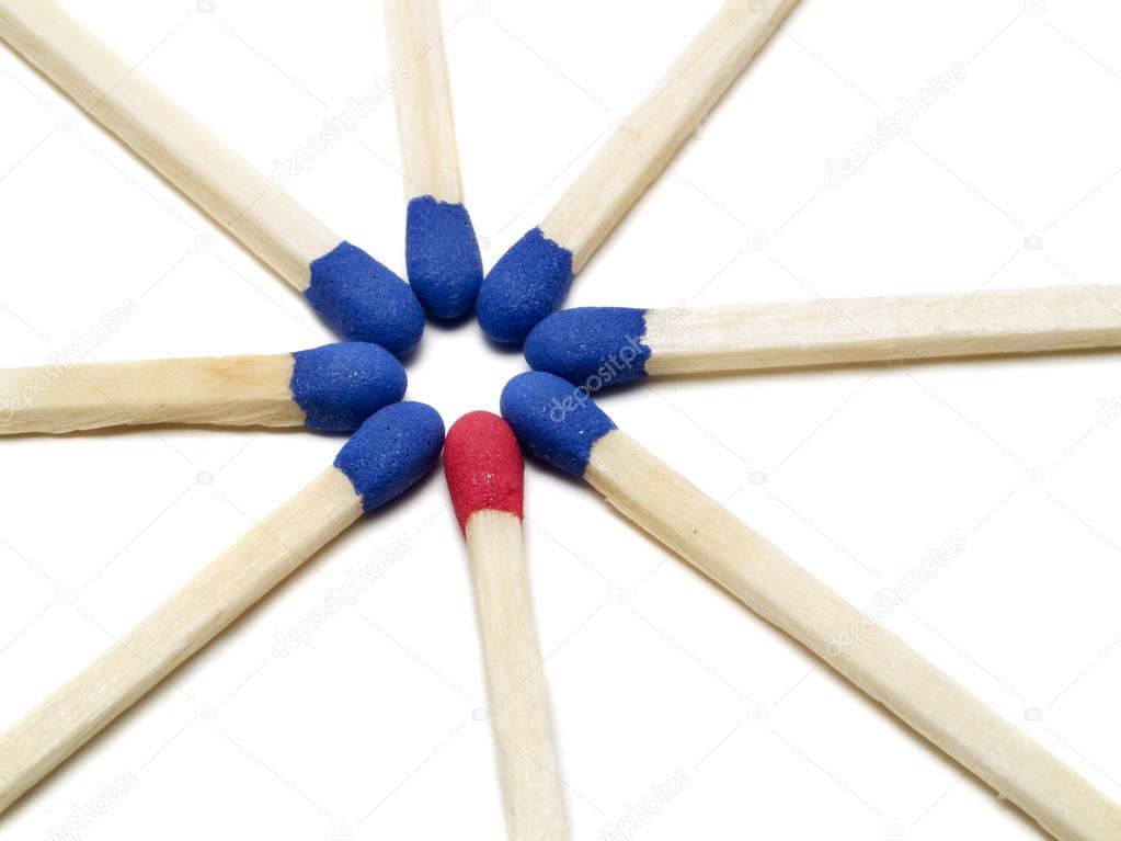 One different match stick