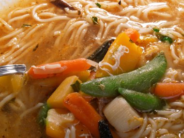 Ramen noodle arka plan üzerinde