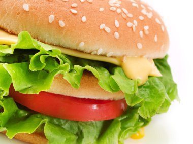 Hamburger arka plan üzerinde kapat