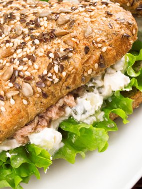 Ton balıklı sandviç kepekli tahıllar ile