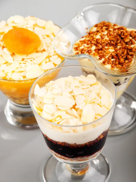 Creme dolci da dessert — Foto Stock