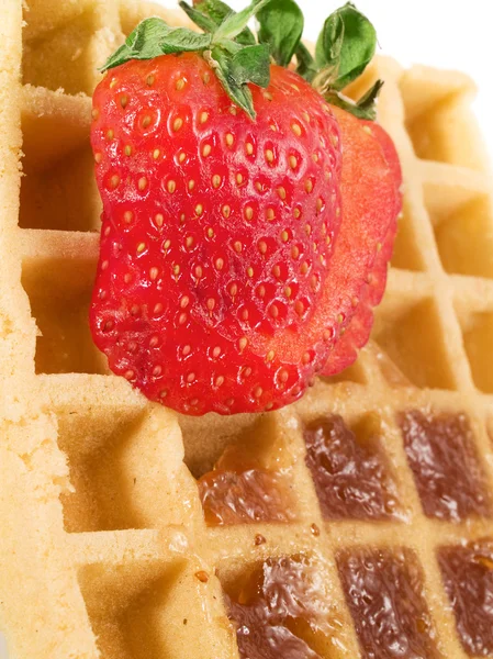 Gaufre à la fraise — Photo