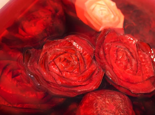 Food carving - roses from beetroot — Stock Photo, Image