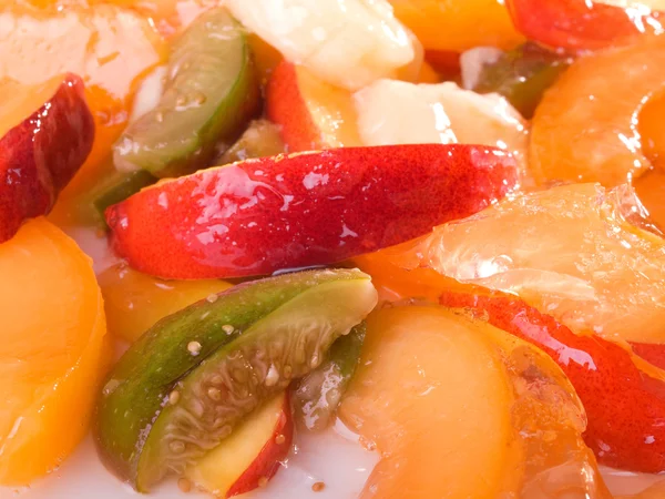 Gelatin dessert with fruits — Stock Photo, Image