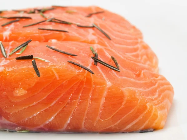 Raw salmon on background — Stock Photo, Image