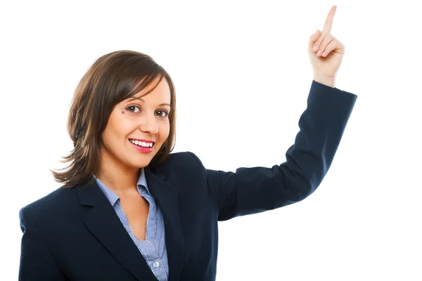 Businesswoman pointing with  finger — Stock Photo, Image
