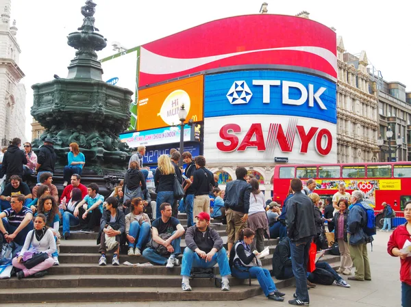People  at Piccadilly Circus,London — Stok fotoğraf