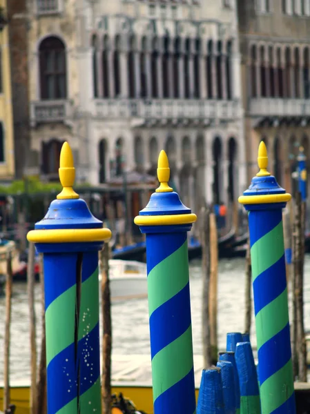 Pólos em Veneza em segundo plano — Fotografia de Stock